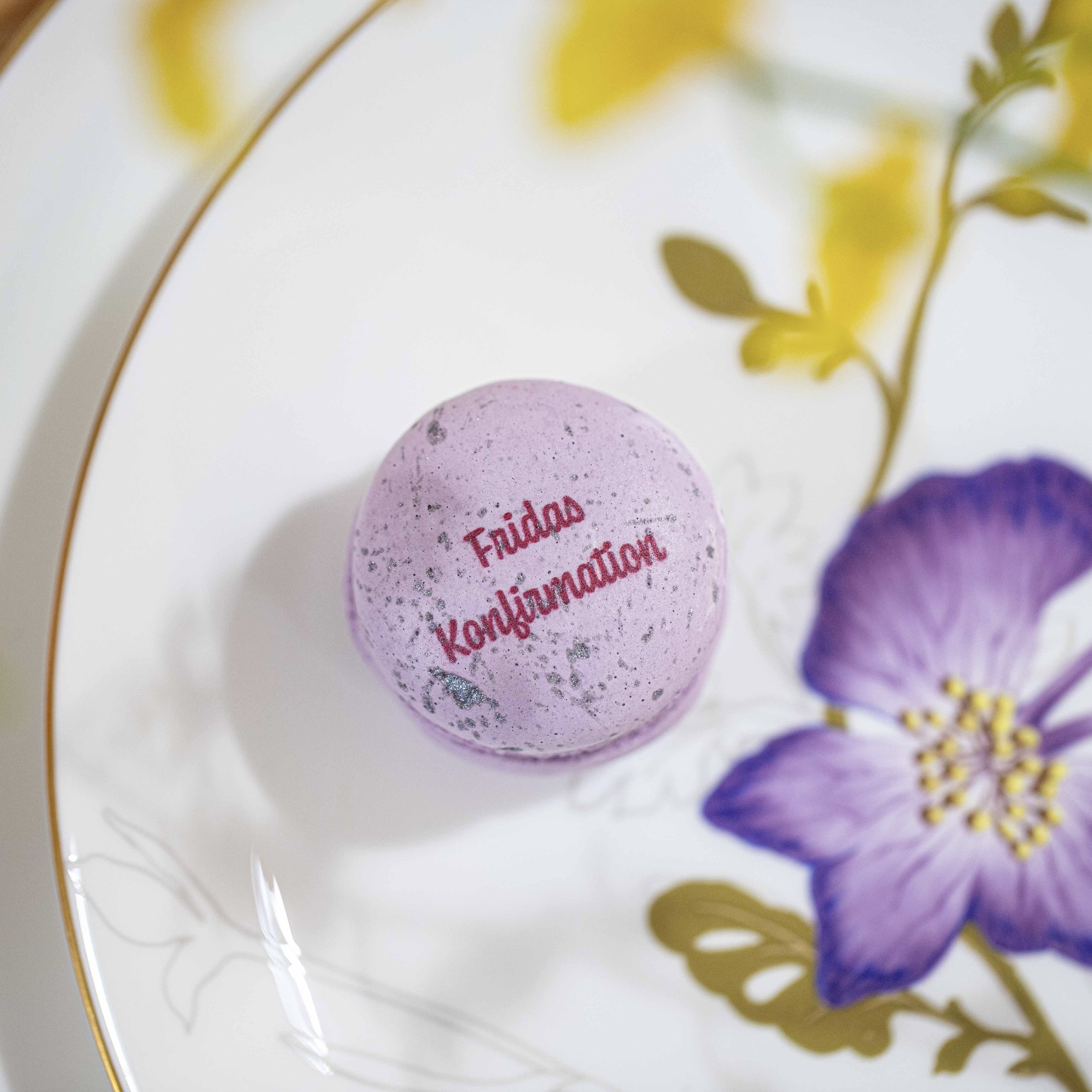 Macarons med navn + konfirmation