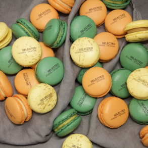 Macarons med print til dit event - Kager med logo