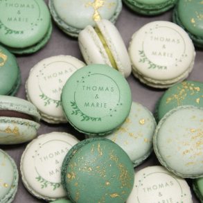 Macarons med print til bryllup