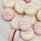 Macarons med print til bryllup, barnedåb eller fest - skrifttype 3